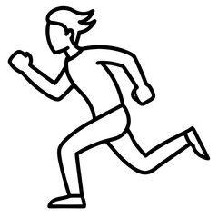 Run Icon for Fitness Sports and Physical Activity Design Concepts