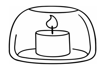 Candle in glass holder flame light