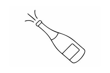 Champagne bottle spraying celebratory liquid celebration