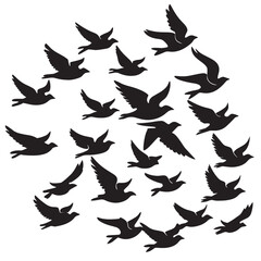 Flying birds Silhouette Vector