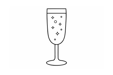 Sparkling celebratory drink in a tall glass champagne glass