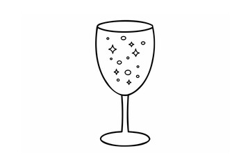 Sparkling beverage in a tall glass champagne glass