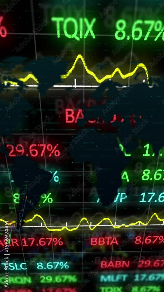 Poster animation of financial data processing over grid