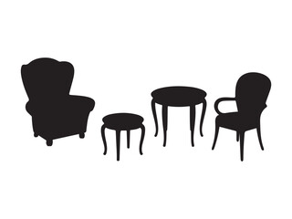 Silhouette of a Victorian-era Dining Set