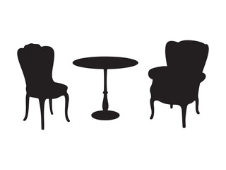 Silhouette of a Victorian-era Dining Set