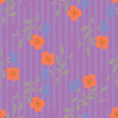 multicolor exotic hand drawn floral seamless pattern