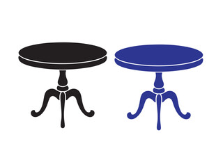 Silhouette of two antique-style tables