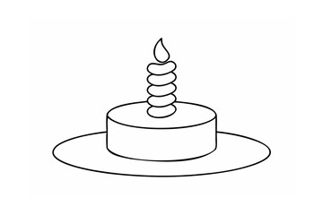 Simple cake with candle birthday celebration