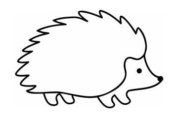 Cute cartoon hedgehog outline animal illustration