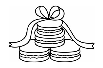 Stacked macarons tied with ribbon cookies dessert