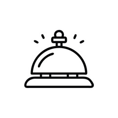 Outline a service bell with ringing sound effect on hotel reception