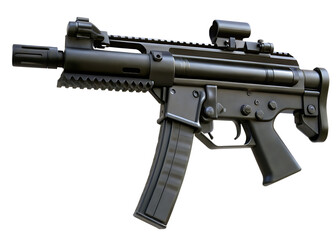 military submachine gun machine gun isolated on white background PNG, AI GENERATED