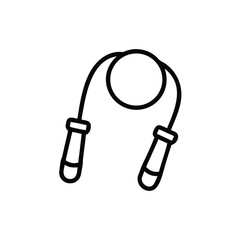 Line art a jump rope with handles on a fitness exercise