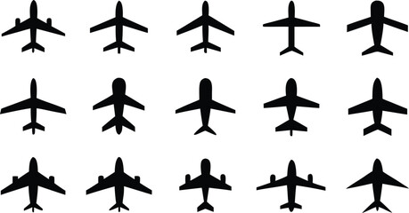 Set of airplane. Airplane icon set vector