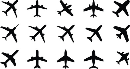 Set of airplane. Airplane icon set vector