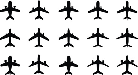 Set of airplane. Airplane icon set vector