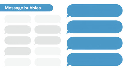 Obraz premium Versatile Collection of Message Bubbles Grey and Blue Speech Balloons for Design Projects