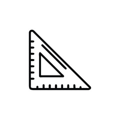 Handdrawn a right triangle ruler with measurement markings on rightangle geometry