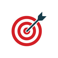 Bullseye Target Icon with Arrow Vector Illustration