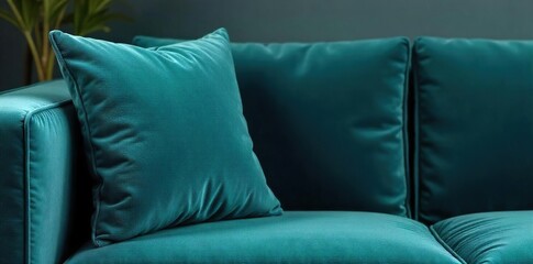 Deep Teal Velvet Cushion Opulent Comfort for Living Room, Bedroom, or Sofa