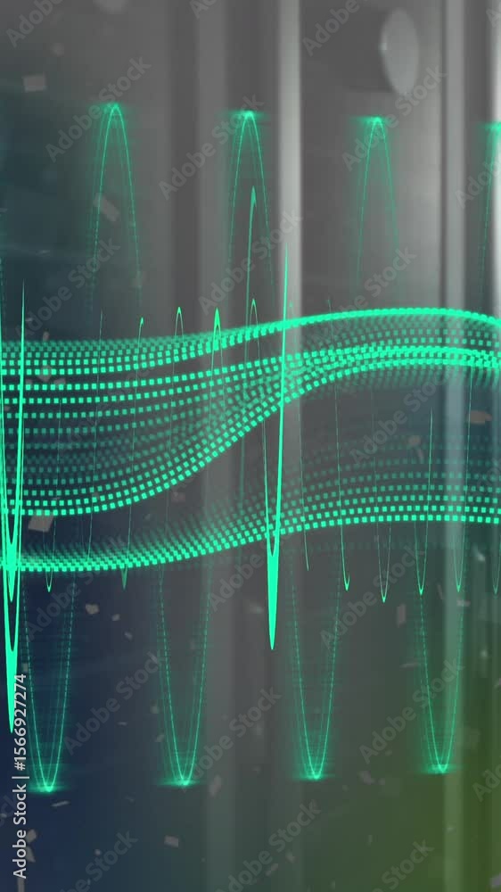 Poster animation of data processing over computer servers