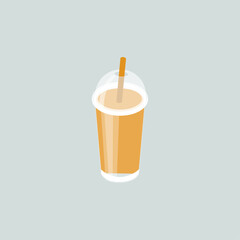 Orange Slash Juice icon logo flat vector design