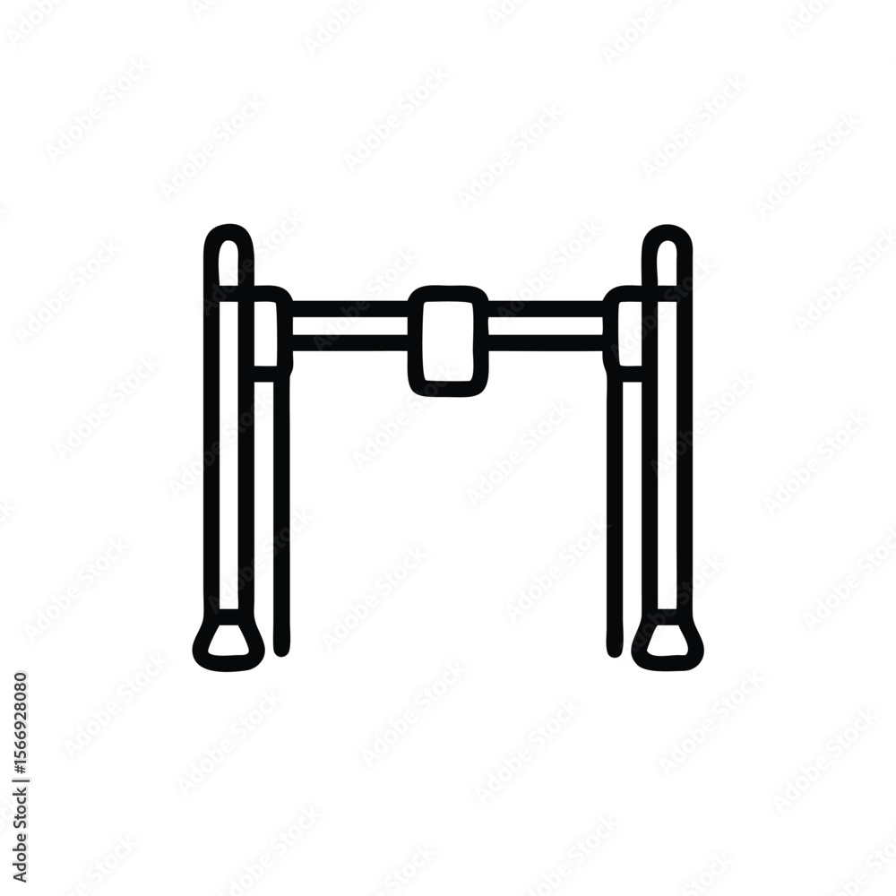 Aufkleber line art a symmetrical structure with vertical supports a horizontal beam symbol