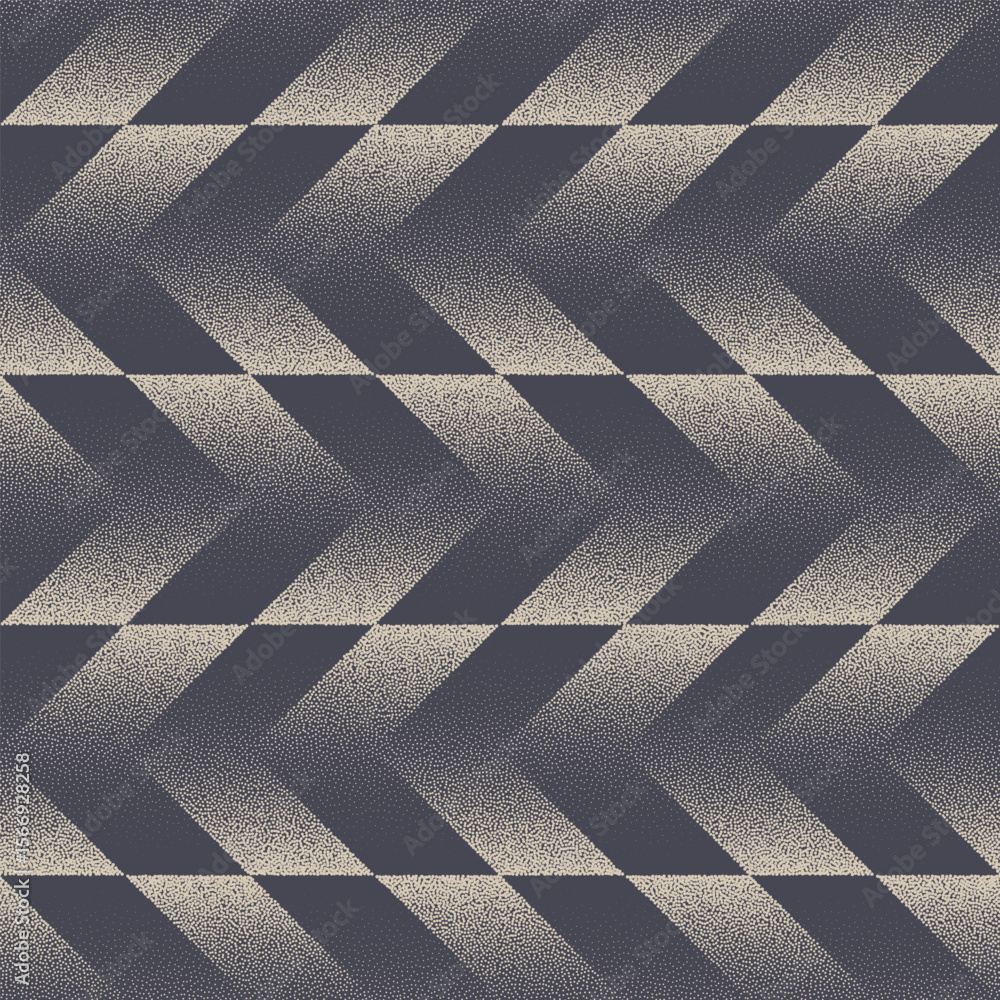 Poster chevron seamless pattern trend dot work dynamic vector abstract background. contemporary graphic gra