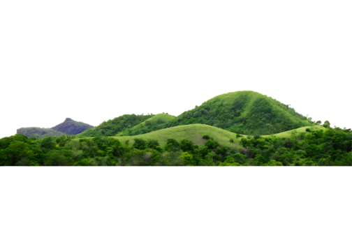  panorama island hill mountain isolated on white background PNG ,AI GENERATED