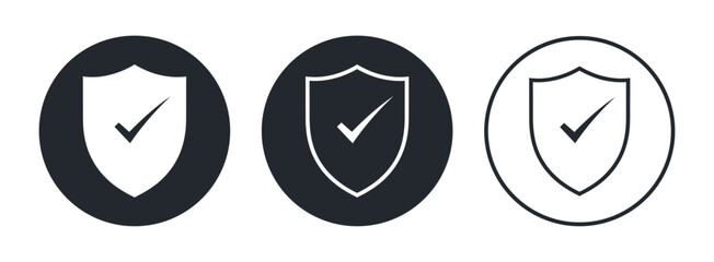 Three shield icons with checkmarks representing security and verification
