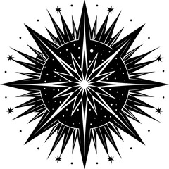 Obraz premium Radiant Starburst Design with Glowing Stars for Banners Advertisements and Graphic Elements