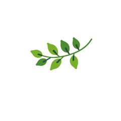 Fototapeta premium Green Leaves Illustration-Nature Inspired Design-Botanical Element for Decoration-Simple Leaf Clipart-Eco Friendly Vector Graphics-Plant Artwork for Creative Projects