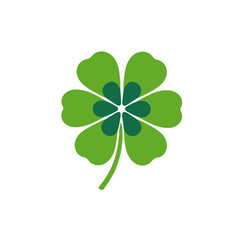 Fototapeta premium Lucky Four Leaf Clover Image-St Patricks Day Symbol-Green Shamrock Graphic-Irish Luck Icon-Floral Design Element-Nature Illustration-Good Fortune Charm