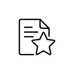 Outline document with lines a star symbol on a handdrawn file paper