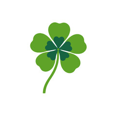 Fototapeta premium St Patricks Day Five Leaf Clover Illustration-Lucky Irish Symbol-Good Fortune and Prosperity-Green Clover Graphic Design-Festive Holiday Artwork-Shamrock Icon
