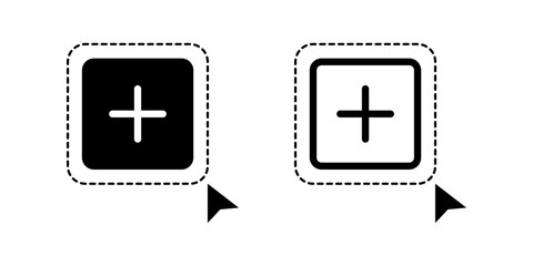 Add Selection icon set. flat illustration of vector icon on white background