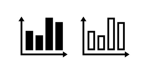 Bar Chart icon set. flat illustration of vector icon on white background