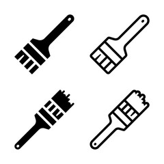 Brush icon set. flat illustration of vector icon on white background