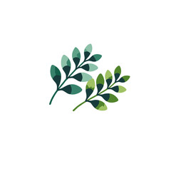 Watercolor Green Leaves Illustration-Botanical Design Element for Invitations-Nature Inspired Clipart-Minimalist Leaf Art-Greenery Decor for Crafts