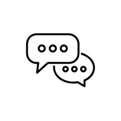 Outline speech bubbles with three dots inside on a communication concept talk chat