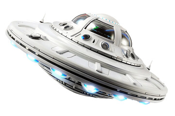 Naklejka premium ufo unidentified flying object isolated on white background PNG ,AI GENERATED