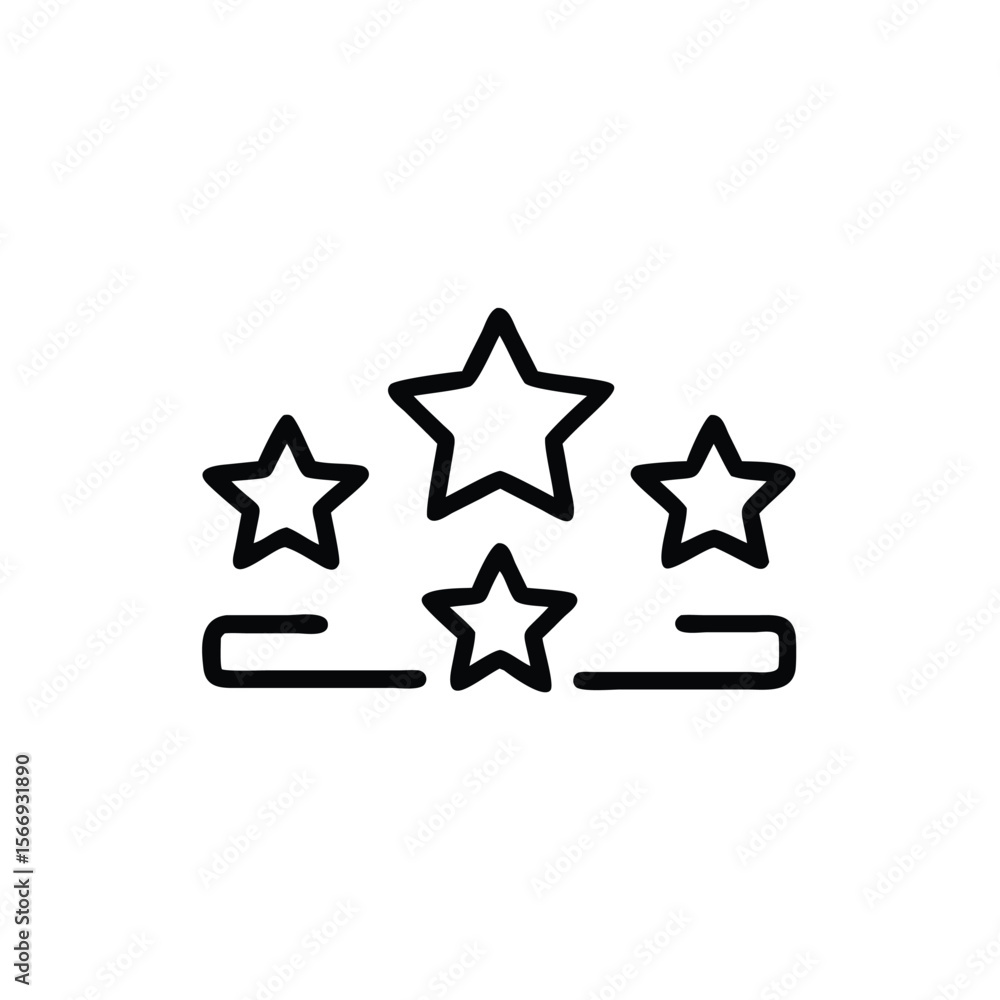 Aufkleber outline stars with connected lines on simple handdrawn rating symbol rank