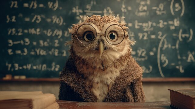 Owl teacher in classroom