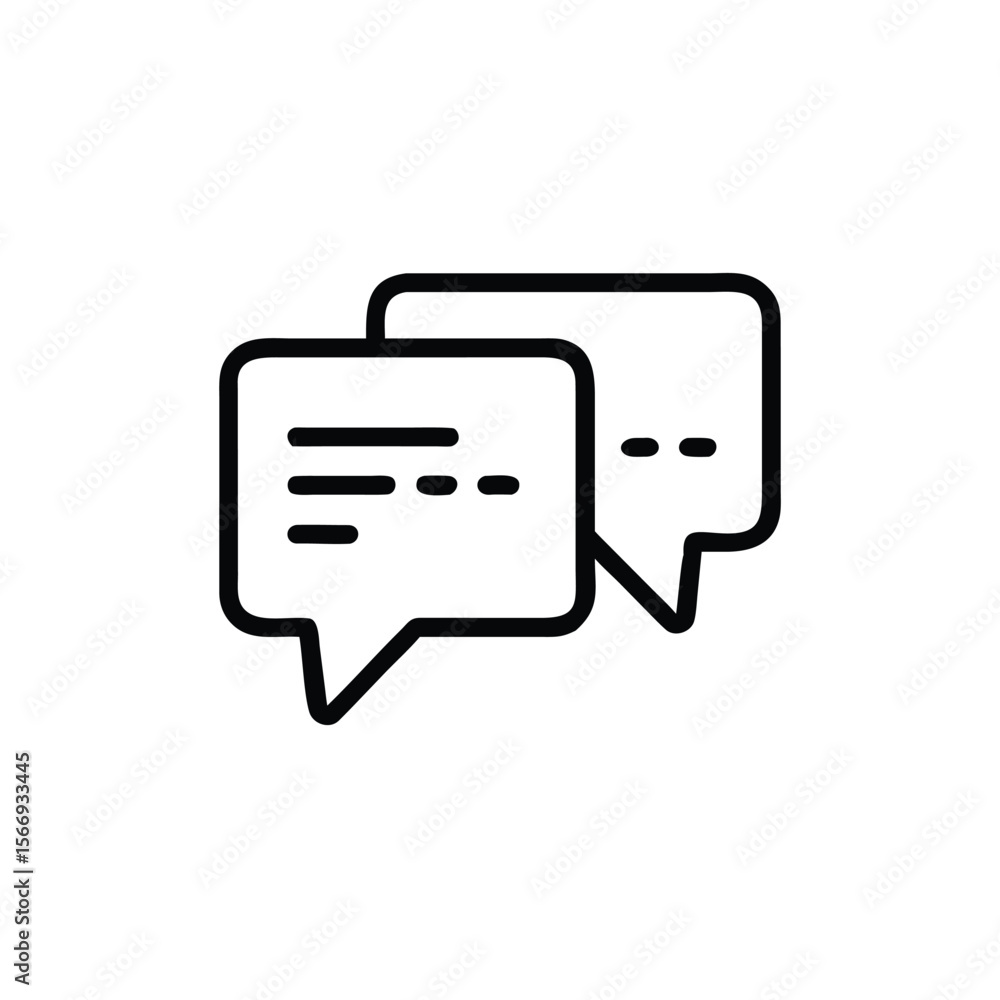 Poster handdrawn speech bubbles with lines dots on a communication concept chat talk