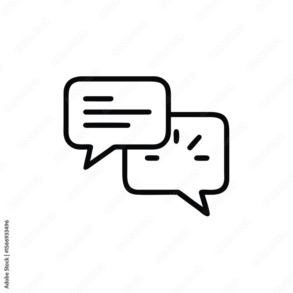 Fototapete two speech bubbles with lines exclamation marks on a chat communication