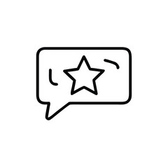 Outline speech bubble with a star inside on a handdrawn symbol vector