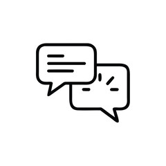 Two speech bubbles with lines exclamation marks on a chat communication