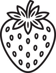 Line Art Strawberry Simple, Clean, and Delicious Vector Illustration