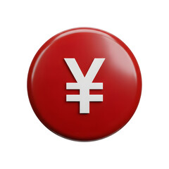 Obraz premium Yen currency symbol icon japanese chinese money finance economy investment market exchange rate wealth savings 3d on transparent background