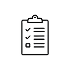 Clipboard icon with check marks checklist elements on checkmark
